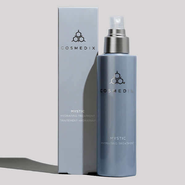 A bottle and box of Mystic, this bestselling Hydrating Treatment is an on-the-go moisturizing spray that provides daily, lightweight hydration to oily, sensitive and blemish-prone skin types.