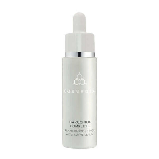 Bakuchiol bottle that is a  plant Based Retinol Alternative Serum that helps improve the appearance of fine lines and wrinkles