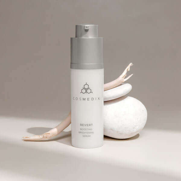 a bottle of of Revert by sticks and rocks it is a Boosting Brightening Serum that helps to reduce the appearance of age spots and skin blotches