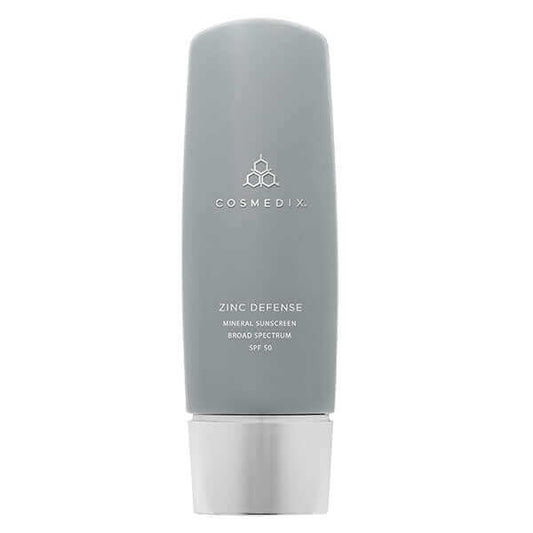 A bottle of Zinc Defense, a Mineral Sunscreen Broad Spectrum SPF 50