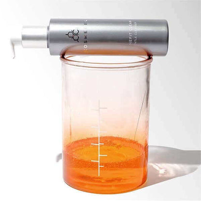 Cleanser with a beaker. The formula is made to make  Skin is left feeling soft, healthy and uber clean—never dehydrated or stripped. Perfect for everyday use and gentle enough for post-spa treatment sensitivity.