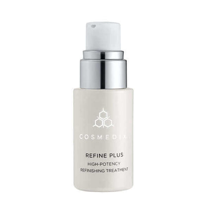 A bottle of efine Plus it is an age-defying High-Potency Refinishing Treatment peel
